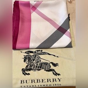 Authentic Burberry Silk Check Scarf